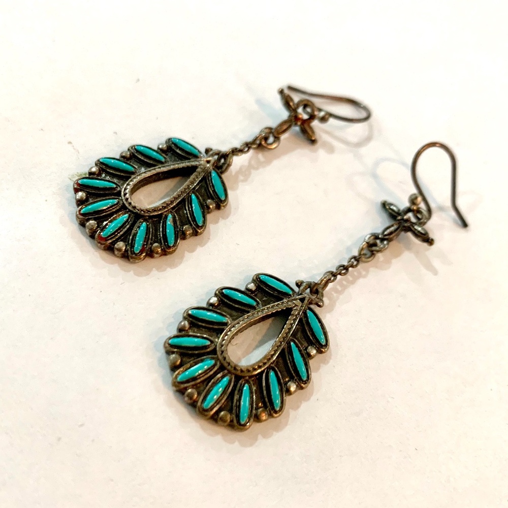 Lucky Brand Silver and Turquoise Boho Earrings